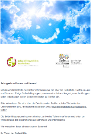 Sujet Selbsthilfe-Newsletter